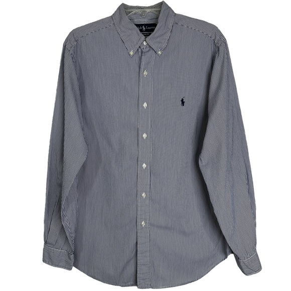 Ralph Lauren Other - Ralph Lauren Pinstriped Classic Fit Button Down Shirt in Navy/ White Men’s L